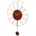 Gemoetric Brown & Gold Pendulam Clock